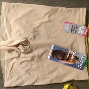 Body shaper, Inside Magic by Naomi & Nicole, sheer lift shortie, size L, nude